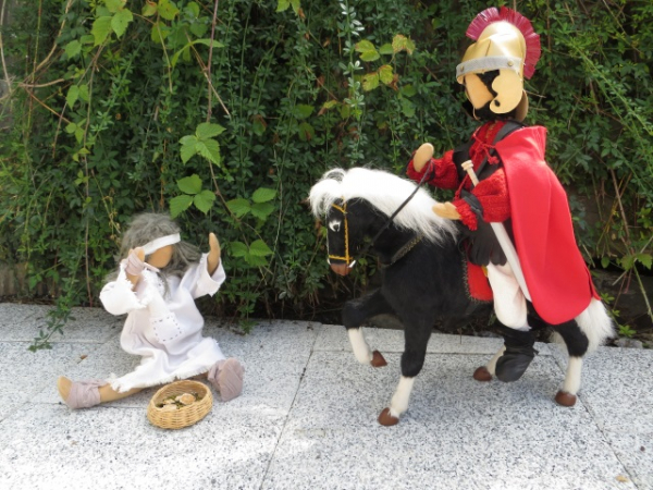 Pferd aus Rinderfell für 50cm Figuren - Höhe 40cm